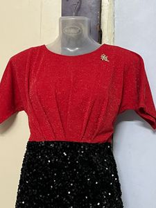 Pintrest Red &amp; Black Sequin Party Dress