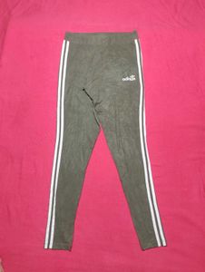Adidas Green Stripes Leggings - Size M