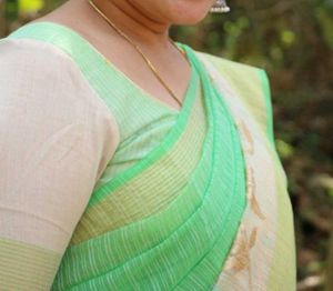Green saree(cotton)