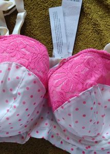 Pink Lace &amp; Polka Dot Bra Set(pack Of 2)