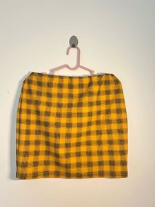 Yellow Plaid Mini Skirt