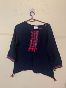 Navy Blue Crop Top