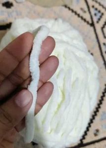 Creamy White Chenille Yarn
