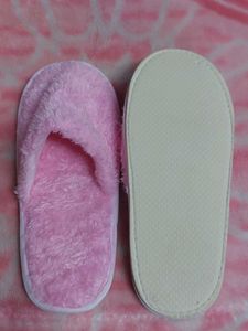 Pink fur footwear for winter