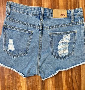 Korean Ripped Denim Shorts