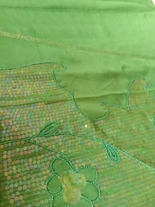 Green Embroided Saree