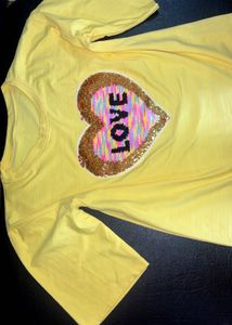 Yellow LOVE Sequin Tee