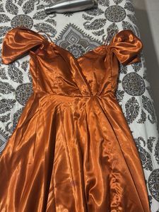 Rustic Brown Satin Dress