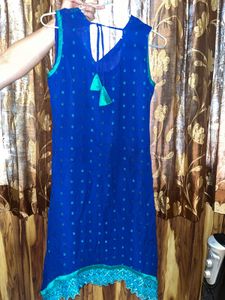 Blue Embroidered Kurti