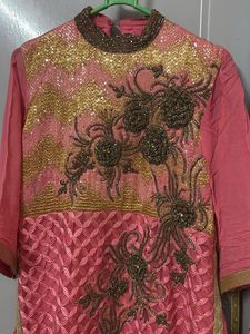 Coral Beaded Kurta