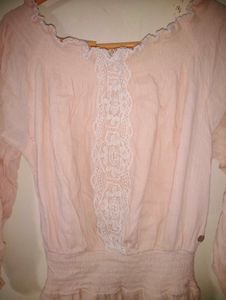 Pink Lace Trim Mini Dress