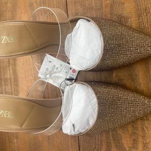 ZARA GOLDEN RHISTONE HEELS