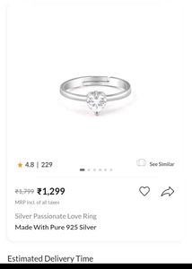 GIVA Real 925 Silver Heart Ring💍