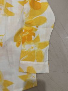 Yellow Floral shirt with crop top