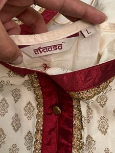 Elegant White &amp; Gold Anarkali