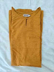 Mustard Embellished Kurta