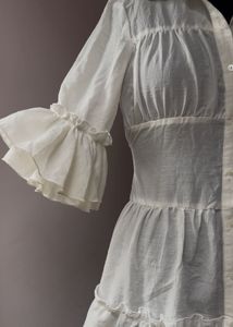White Ruffle Detail dress