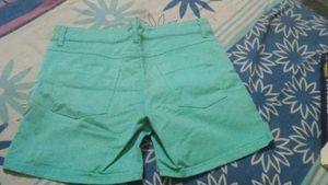 Green Casual Shorts