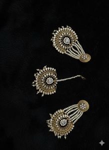 Elegant Kundan & Pearl Jewelry Set