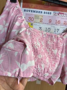 Floral Pink Crop Top