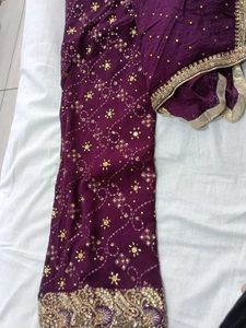 Elegant Purple Dress Material (no Discount)