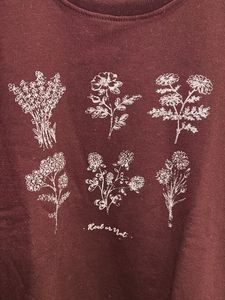 Floral Print Brown Sweater