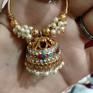 Stunning Jhumka Earrings with Colorful Stones