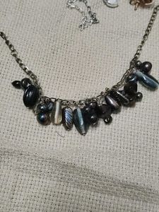 Beaded Silver Chain Necklace