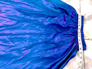Blue Colour Satin Silk Skirt