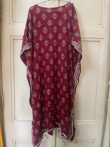 RED BANDHEJ KAFTAN KURTI
