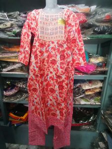 Floral Print Kurti with Pant And Dupatta