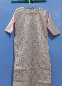 Pink Embroidered Kurta