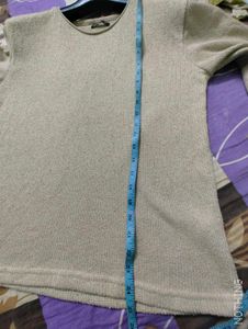 Casual Beige Long Sleeve Top Unisex