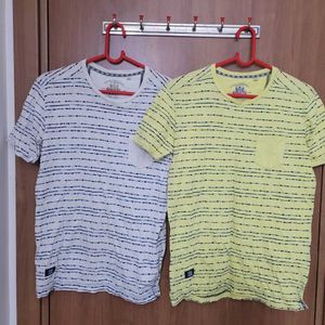 MUFTI Set Of 2 Half Sleeve Tshirts - SIZE M