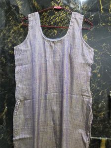 Sleeveless Jute Kurta