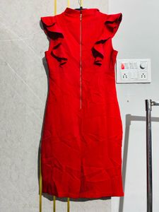 Red Ruffle Bodycon Dress