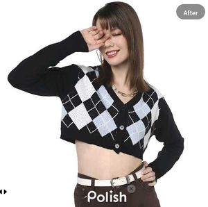 New With Tag Cute Boxy Crop Cardigan