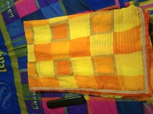 Orange Fully Sequence Saree