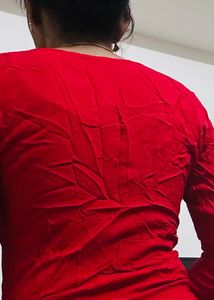 Red Kurta With Palazo Set