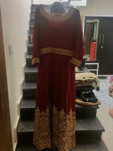 Elegant Maroon Embroidered Kurta Set