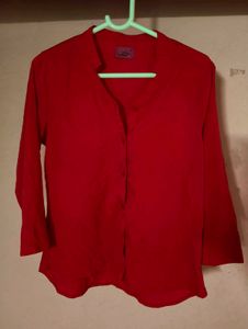 Red Button-Up Top