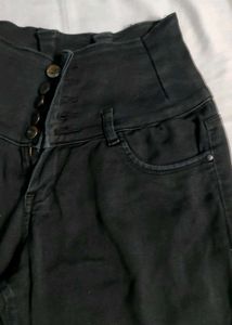 High-Waisted Black Jeans