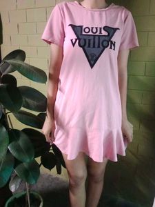 Pink Louis Vuitton Inspired T-Shirt Dress