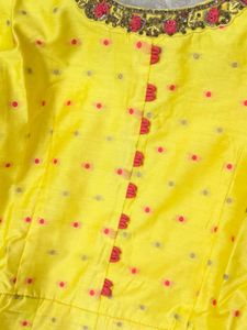 Elegant Yellow Anarkali Kurta Set