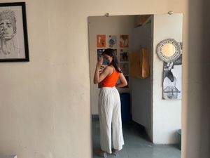 Orange Cami &amp; Wide Leg Pants Set