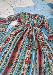 Women's Georgette Flared Western Top,,