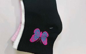 Butterfly Ankle Socks - Pack of 3 M 18 cm