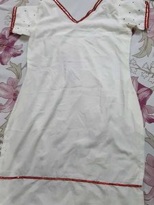 Embroidered White Kurti
