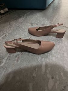 Classic Nude Slingback Heels and Black pump