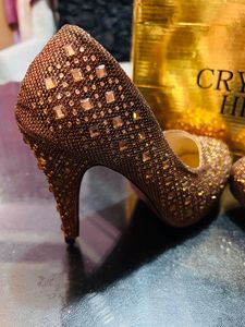 Crystal Golden Star Heels New With Box